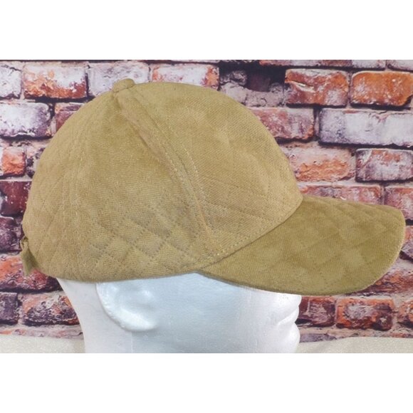 Marcus Adler New York Quilted Tan Baseball Cap Adjustable Strap Unisex Polyester - Picture 2 of 7